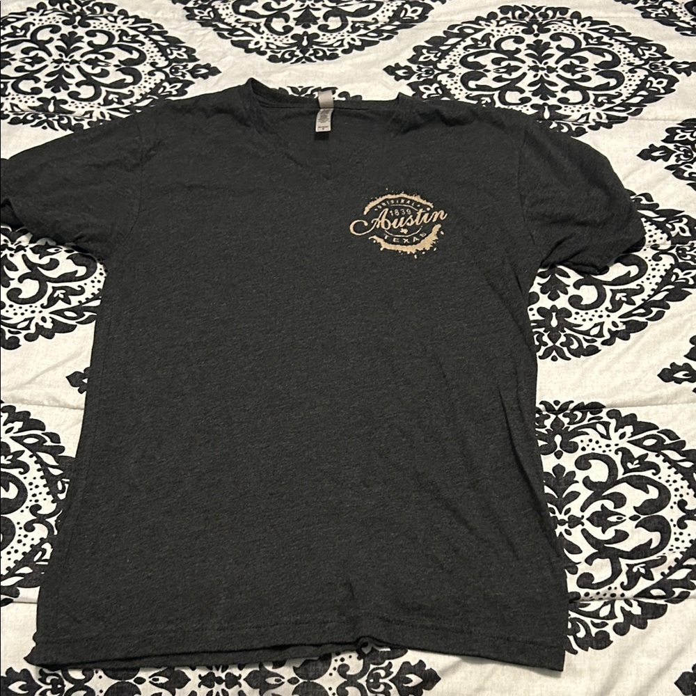 Next Level Apparel Charcoal and Tan Graphic Tee